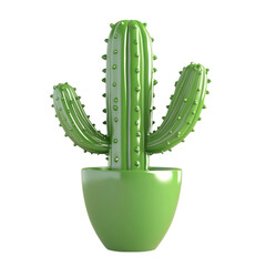 Green cactus in a green pot on a colorful striped background