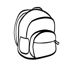 Backpack Back to School Doodle Sketch Illustration for Scrapbook and Journal Decoration
