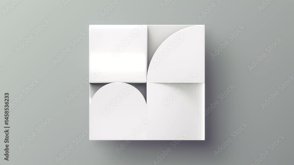 Poster Seamless black and white animated loop with optical illusion effect. Ideal for motion backgrounds, UI design, VJ loops, or visual branding in minimal style. 3d rendering 4K