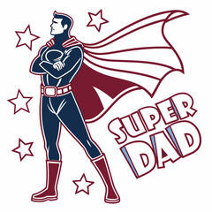 Obraz premium super dad silhouette vector illustration