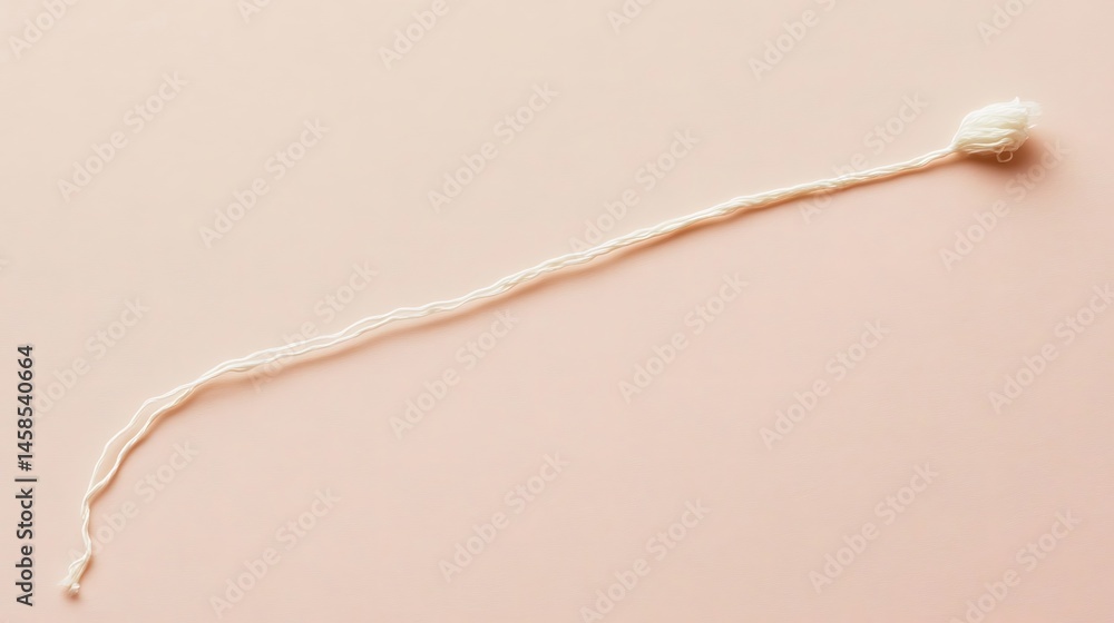 Poster delicate string against soft pink backdrop for minimalist composition