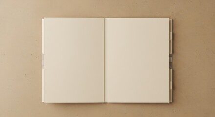 Open blank page journal with tab dividers, ready for creative content