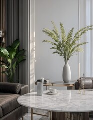 modern living room with table