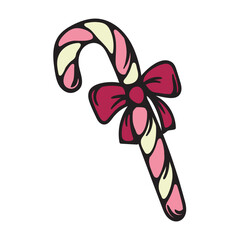 Licorice stick. Sweets. Simple vector illustration for sticker, icon, print. Design element isolated on white background