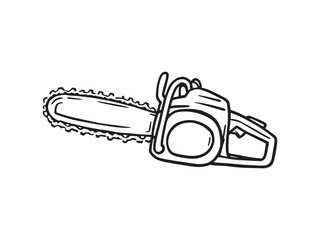 Chainsaw Clear Vision Simple Line Art Different Types