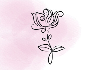 Elegant Line Art Floral Designs  Botanical Illustrations for Print and Web