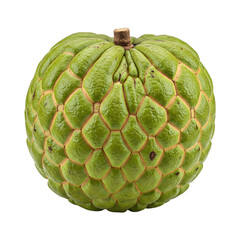 Fresh custard apple, also known as soursop, with its soft, sweet, and fibrous flesh, isolated on transparent background. Perfect for tropical fruit designs, healthy eating, and exotic food .