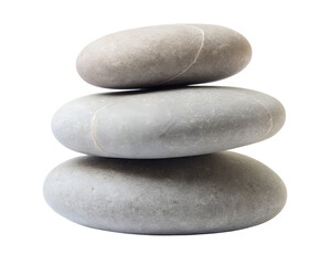 stack of pebbles isolated on white background. PNG Transparent.