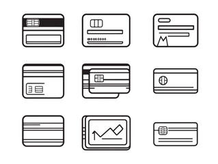 Debit Card Line Art Vector for Digital Payment Icons