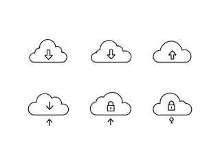Obraz premium Cloud Storage Simple Line Art