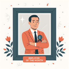 Employee of the Month Award – Male Character Illustration