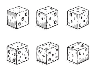 Concrete Blocks Simple Line Art Clear Vision