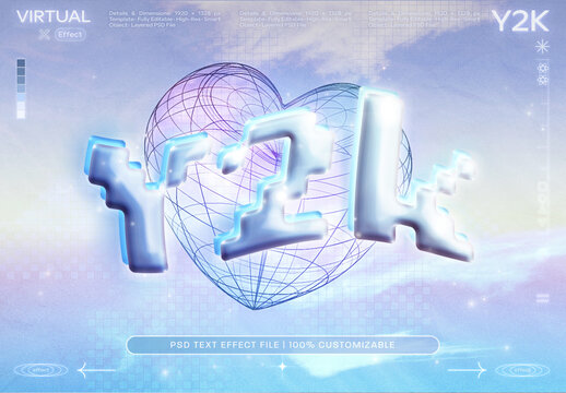 Blue Pixel Y2K Text Effect