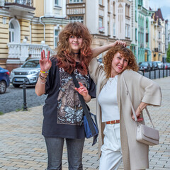 Affectionate Interaction Between Two Women. Tender Connection of Mother and Daughter Reconcile...