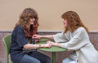 Affectionate Interaction Between Two Women. Tender Connection of Mother and Daughter Reconcile...
