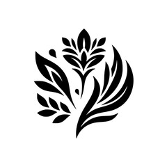 Fototapeta premium Elegant Black and White Floral Design Element