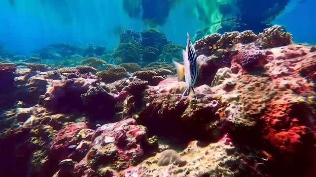 "Reef Dweller Spotlight: Striking Zebra Turkeyfish Close-Up"

