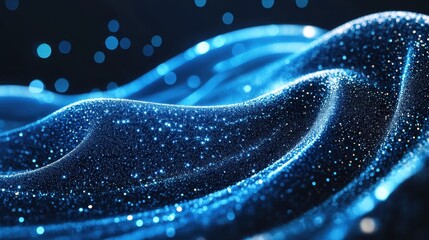 Data Swirl. Three-Dimensional Abstract Concept of Blue Air Circulation