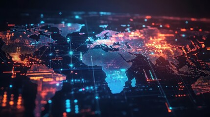 Data Visualization Map - Global Human Activity Monitoring on Earth Map