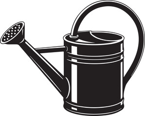 Watering Can Silhouette Vector – Simple Black Garden Tool Vector Illustration-EPS Format File