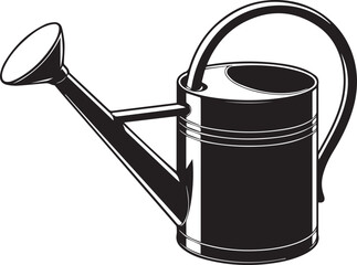 Watering Can Silhouette Vector – Simple Black Garden Tool Vector Illustration-EPS Format File