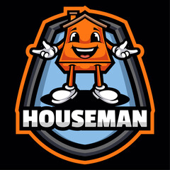House Man Mascot Logo