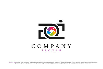letter g and j photography studio camera lens logo