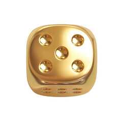 Gold die showing four top view isolated on white background