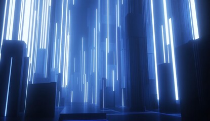 The intersection of light and shadow in the future city