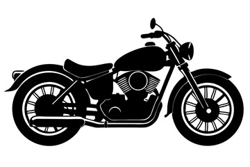 Obraz premium Silhouette design of classic cruiser motorcycle side profile vector art, motorcycle, cruiser, silhouette, vector, transportation, motorbike, vehicle, chopper, design, classic, vintage, retro, biker