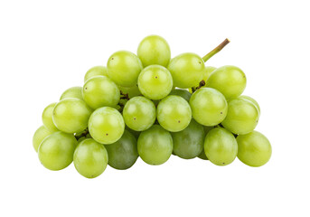 Fresh Green Grapes Cluster On Transparent Background