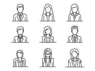 Delegation Line Art Vector for Business Team Collaboration Design