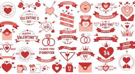 Heartfelt Valentine's Day Embellishments Collection of Lovely Graphic Designs