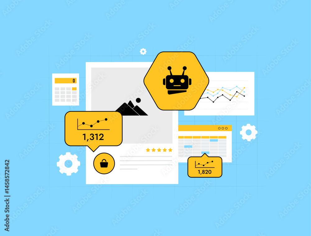 Poster ai-powered crm system dashboard shows customer behavior, sales funnel. ai crm engagement analytics a