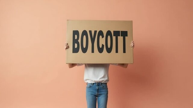 Protest Concept with Boycott Sign
