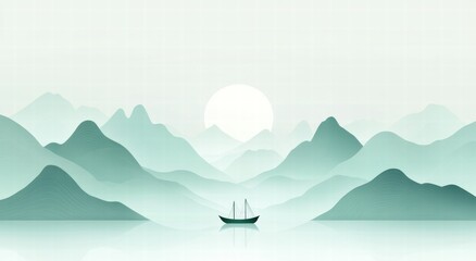 Boat trip on the mountain lakeside