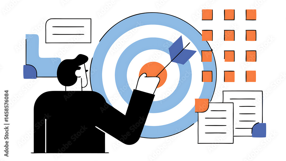 Poster goal setting achievable target or purposeful objective mission to accomplish or challenge to win for