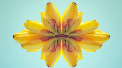 Obraz premium Banana centered in symmetrical composition with soft edge vignette