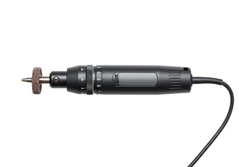 Precision rotary tool with grinding attachment set against a clean, white backdrop