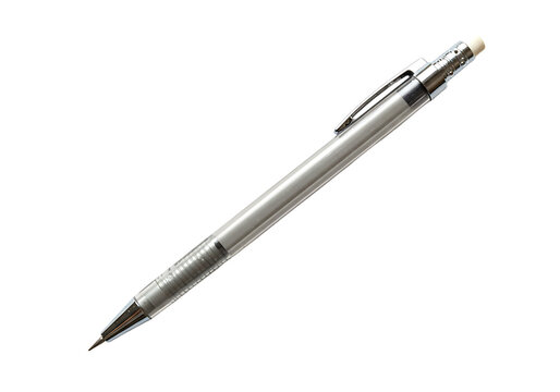 Precision instrument: A mechanical pencil isolated against a stark white background