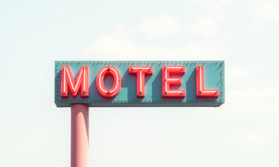 Retro Motel Neon Sign, Vintage Travel - Retro/Vintage