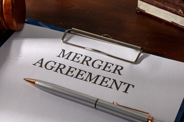 Business Consolidation Agreement Document with Gavel Display