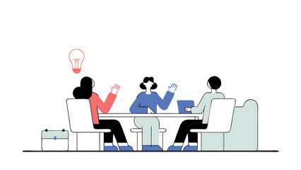 listen to team feedback to improve work quality communication skill or client relationship ask and answer question for idea development concept cheerful businesswomen share feedback for improvement