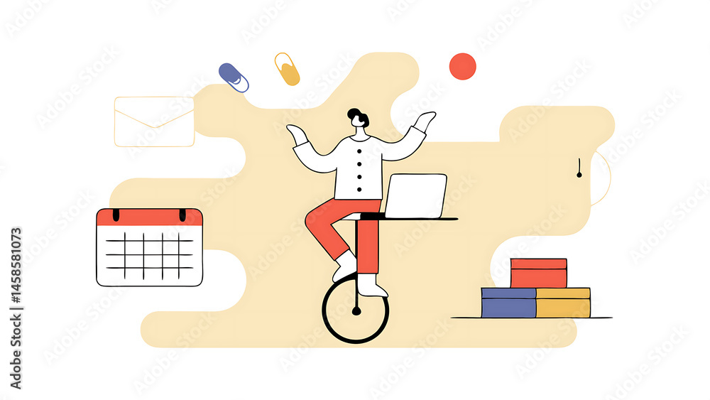 Poster productive master productivity and project management skill multitasking work and time management co