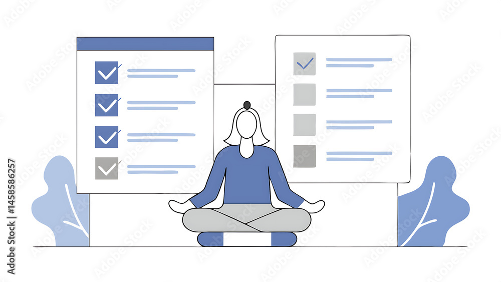 Poster work focus concentration to complete tasks efficiency or productivity success multitasking organize 