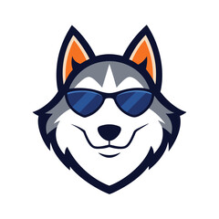 Cool Husky Dog Mascot Logo Design
