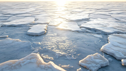 frozen lake in winter