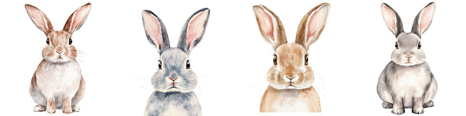 Obraz premium Assortment of adorable rabbit portraits