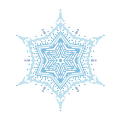 白背景の雪の結晶のアイコン　イラスト02