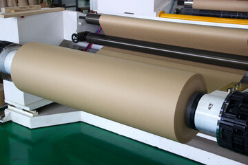 A roll of technical paper installed in the machine